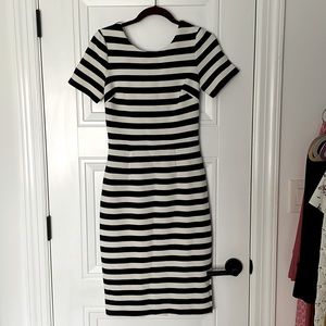 Boden women’s midi dress size 6 navy/white striped